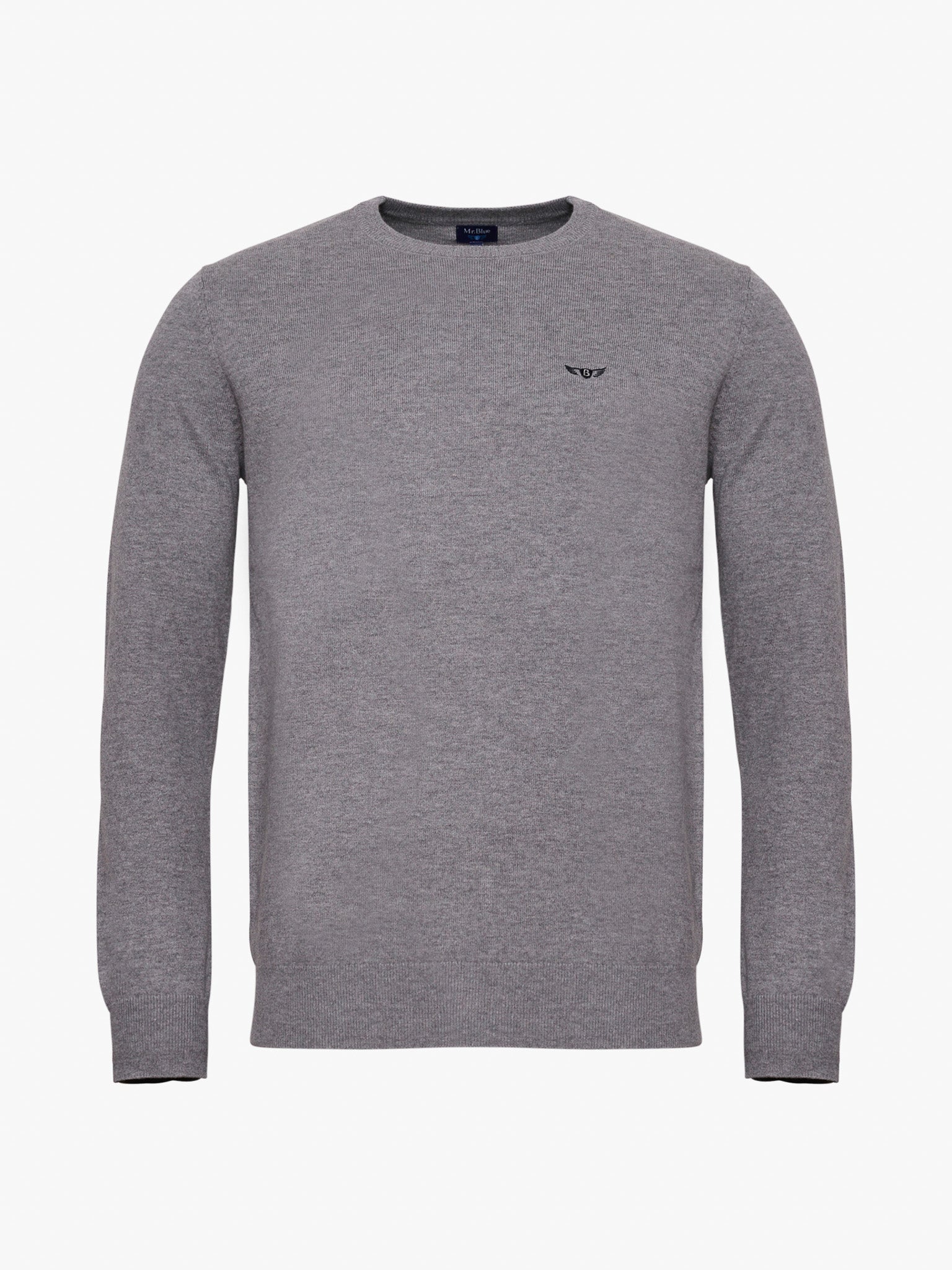 PULLOVER LÃ CINZENTO MANGA COMPRIDA REGULAR FIT MR. BLUE