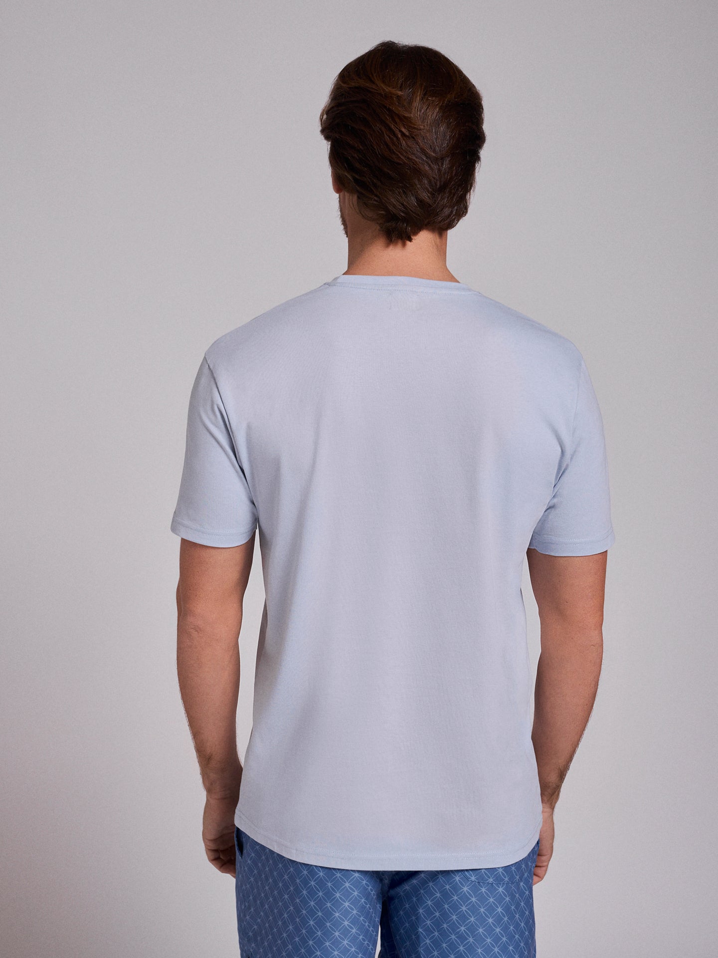 BLUE COTTON T-SHIRT SHORT SLEEVE REGULAR FIT MR. BLUE