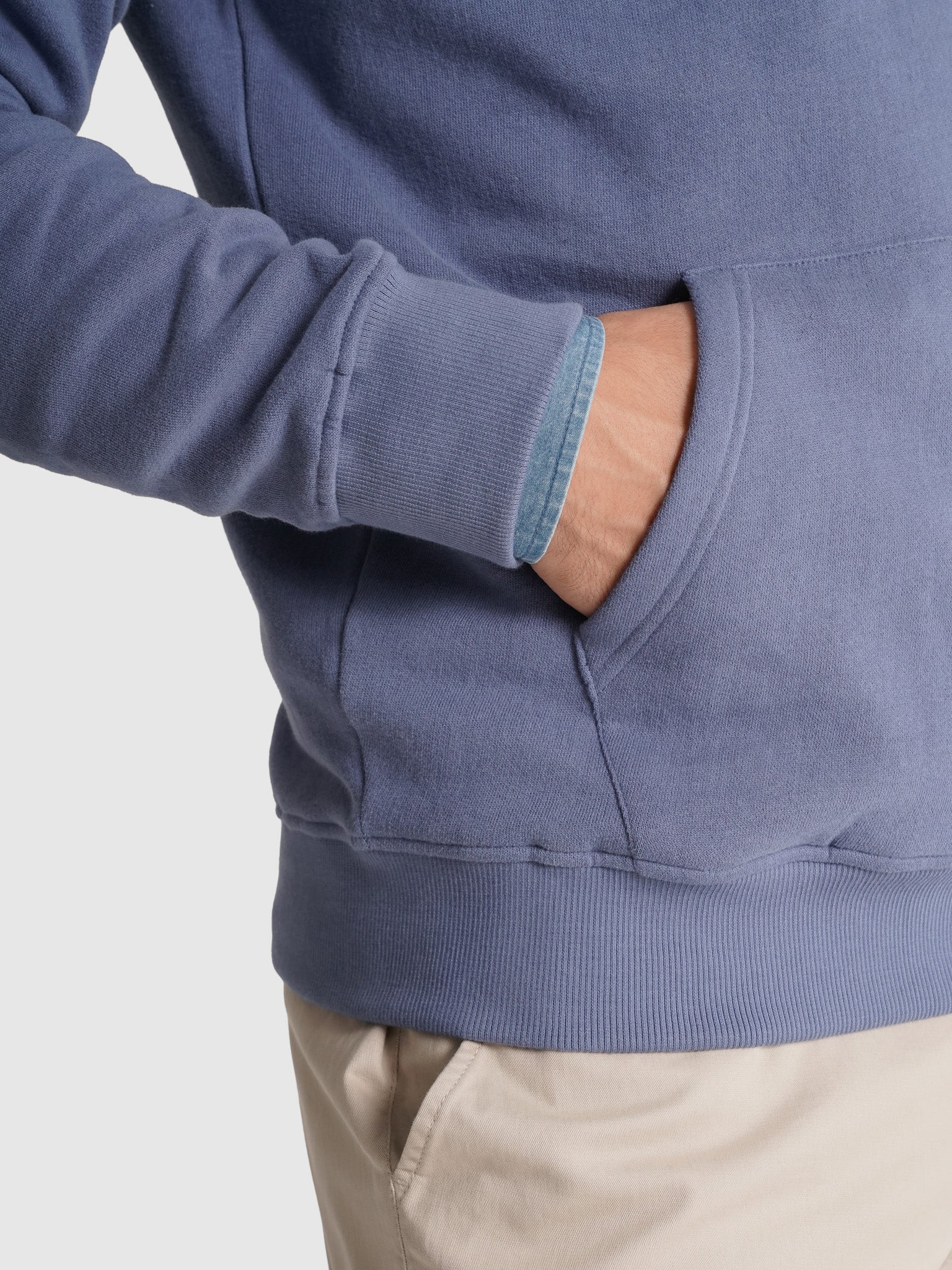 HOODIE ALGODÃO AZUL MANGA COMPRIDA REGULAR FIT MR. BLUE