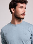 T-SHIRT ALGODÃO AZUL MANGA CURTA REGULAR FIT MR. BLUE
