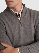 PULLOVER LÃ CINZENTO COM COTOVELEIRA REGULAR FIT MR. BLUE