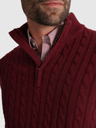 PULLOVER LÃ BORDEAUX COM COTOVELEIRA REGULAR FIT MR. BLUE