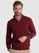 PULLOVER LÃ BORDEAUX COM COTOVELEIRA REGULAR FIT MR. BLUE