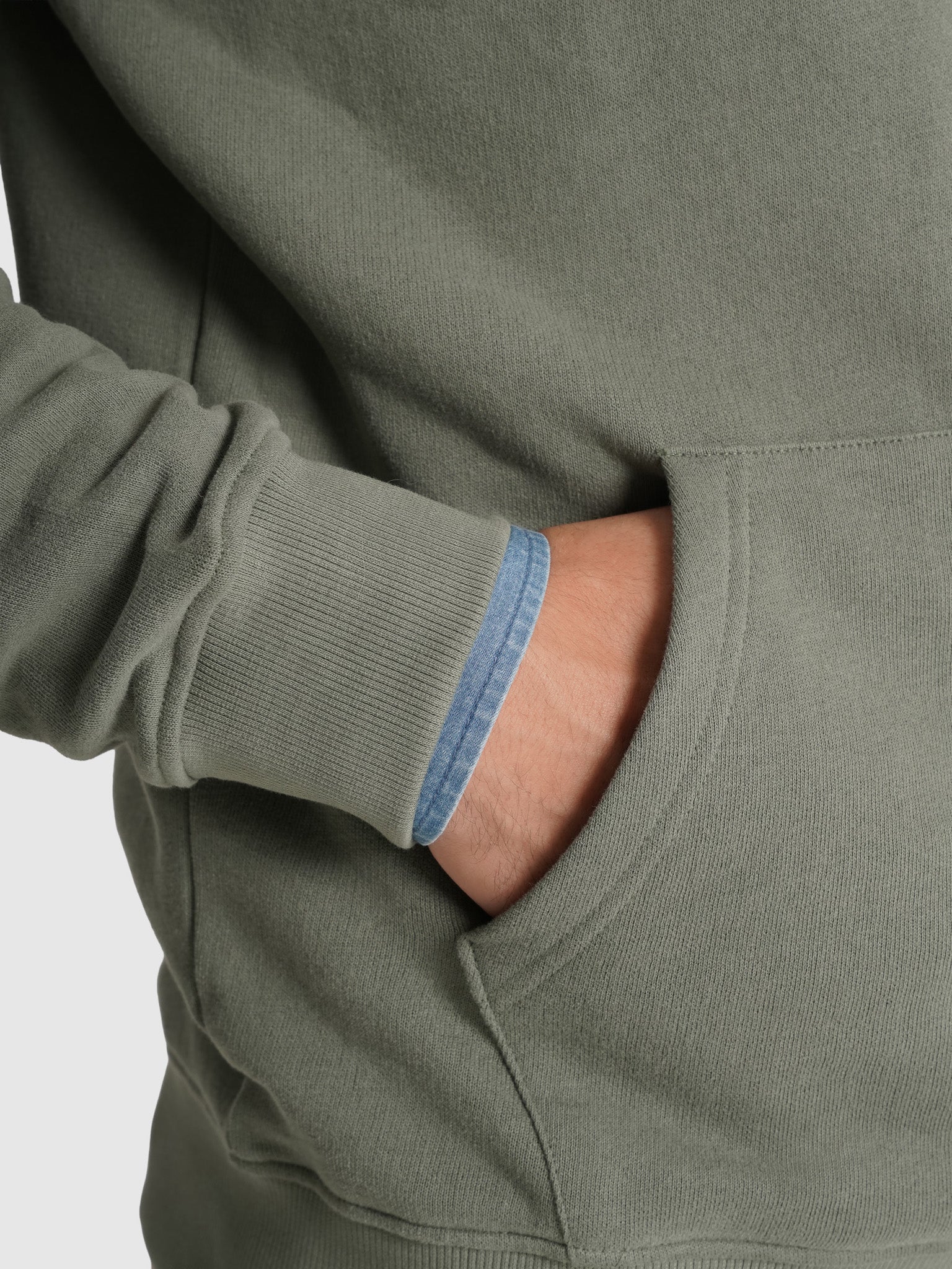 GREEN HOODIE LONG SLEEVE REGULAR FIT MR. BLUE