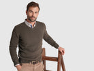 PULLOVER LÃ VERDE COM COTOVELEIRA REGULAR FIT MR. BLUE