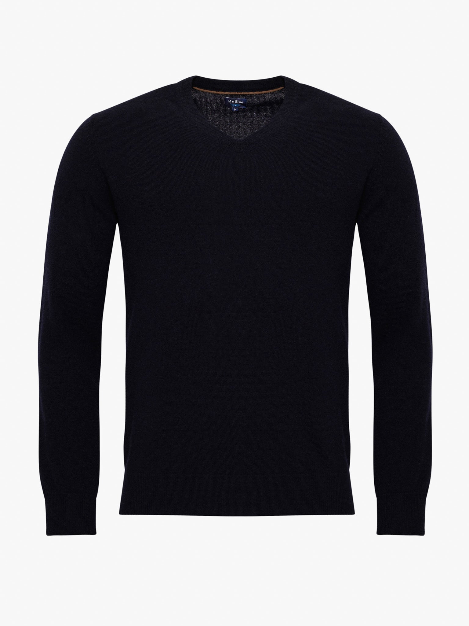 PULLOVER LÃ AZUL COM COTOVELEIRA REGULAR FIT MR. BLUE