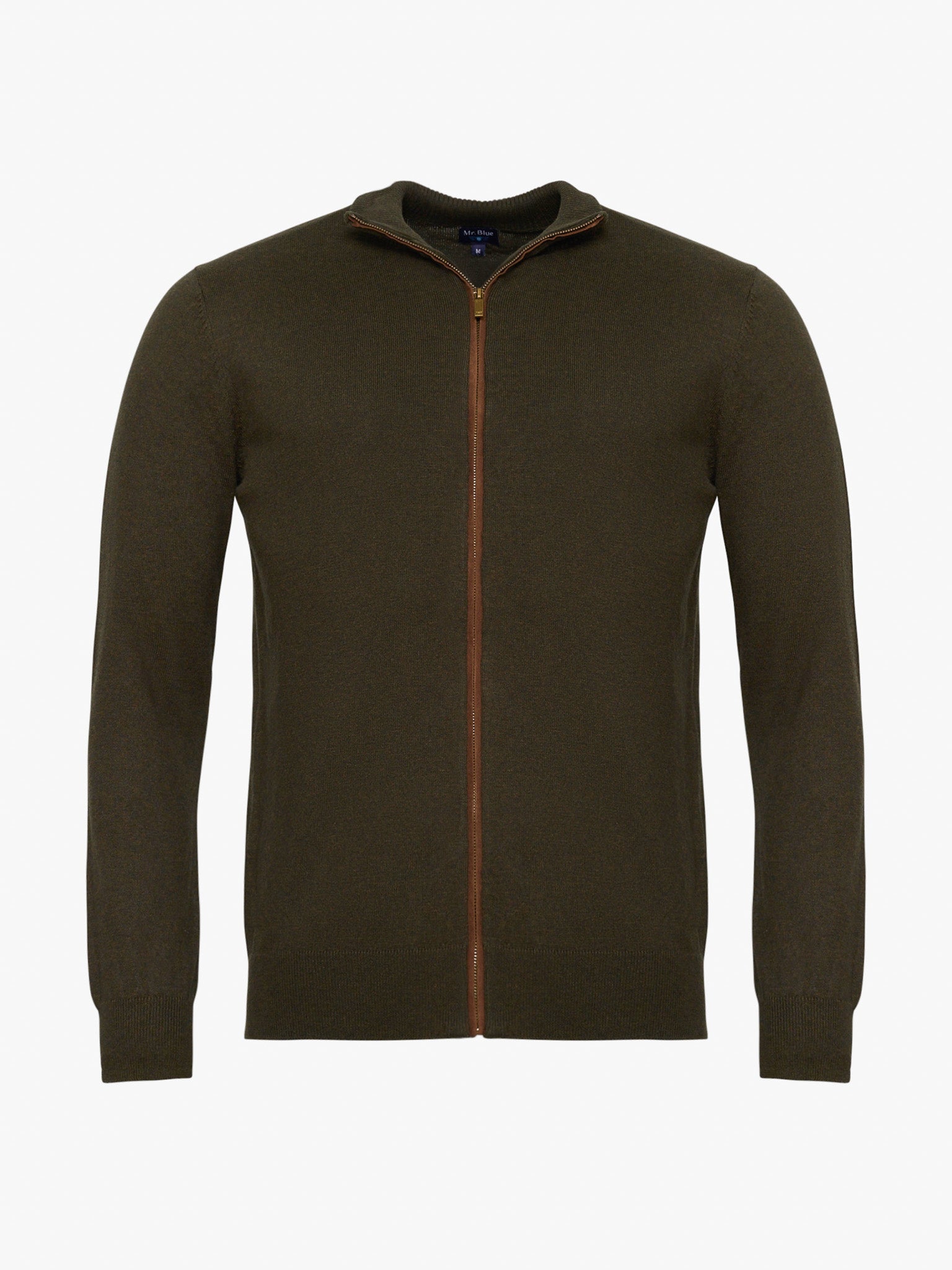 PULLOVER CAXEMIRA VERDE COM COTOVELEIRA REGULAR FIT MR. BLUE