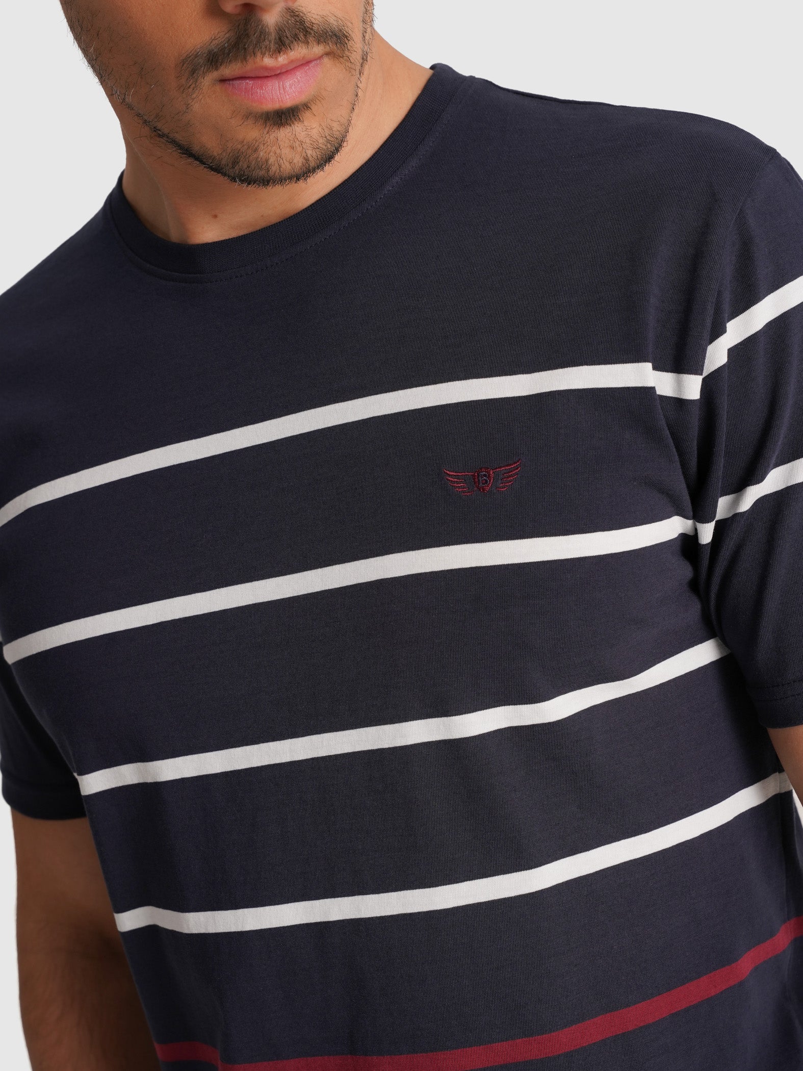 T-SHIRT ALGODÃO AZUL MANGA CURTA REGULAR FIT MR. BLUE