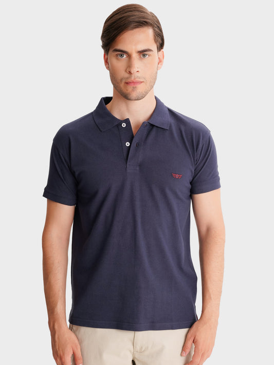 POLO AZUL MANGA CURTA REGULAR FIT MR. BLUE