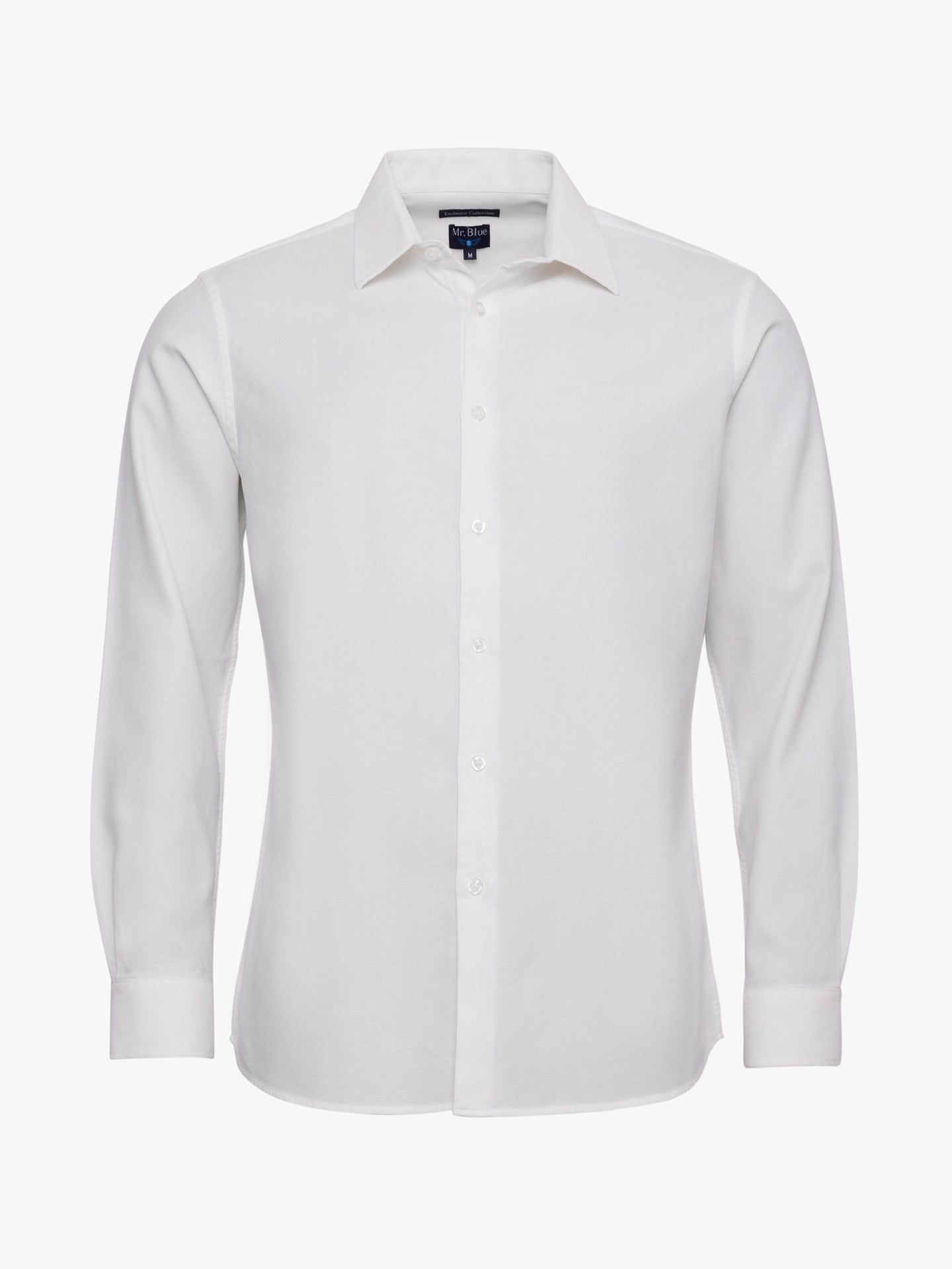 CAMISA ALGODÓN BLANCA MANGA LARGA REGULAR FIT MR. AZUL