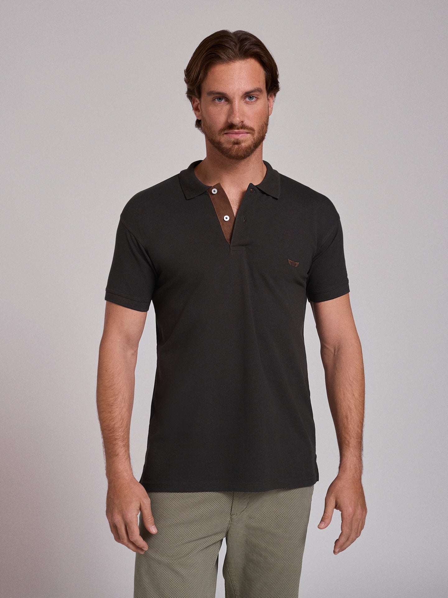 POLO CINZENTO MANGA CURTA REGULAR FIT MR. BLUE