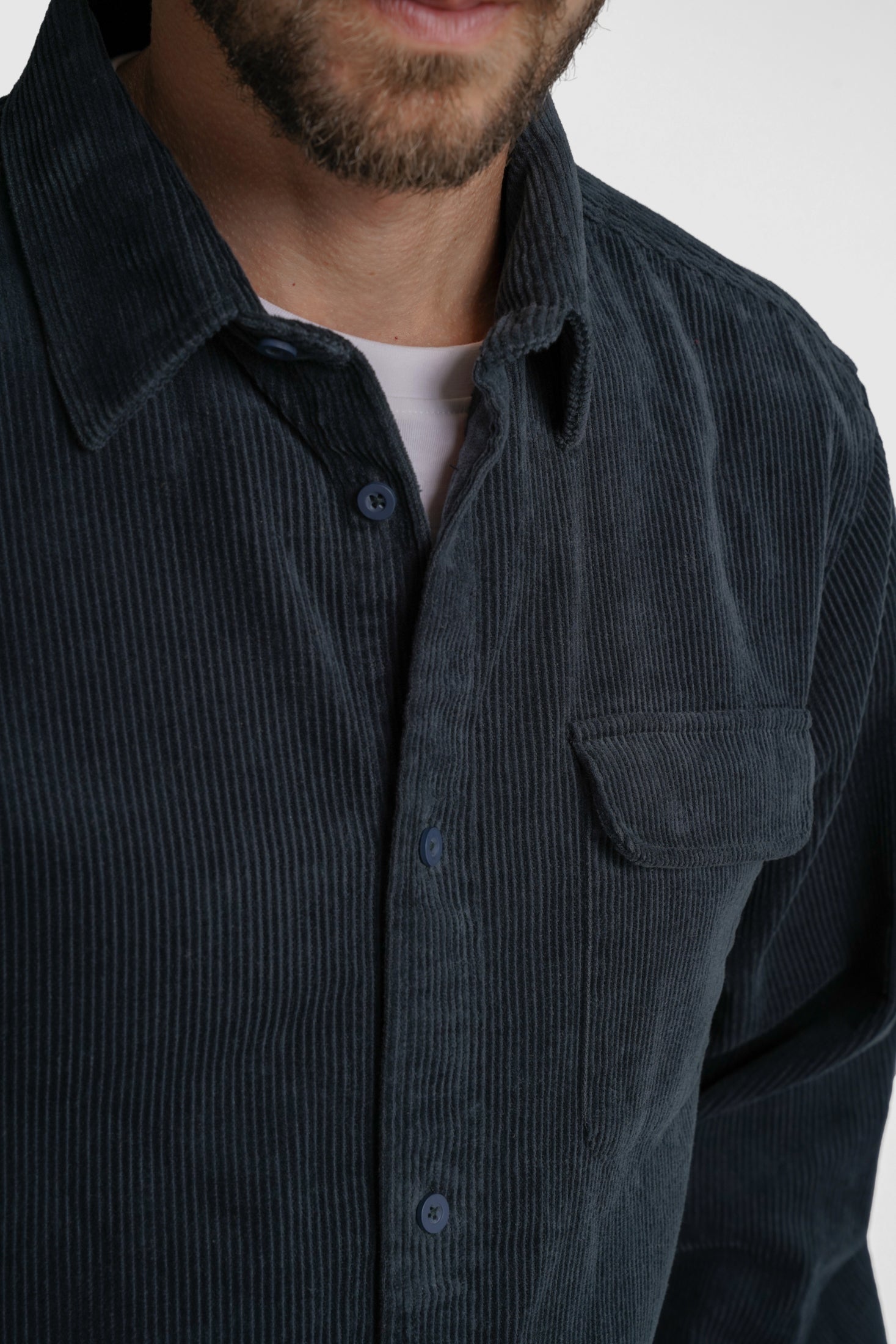 SOBRECAMISA ALGODÃO REGULAR FIT AZUL LISA MARK BELLUCCI