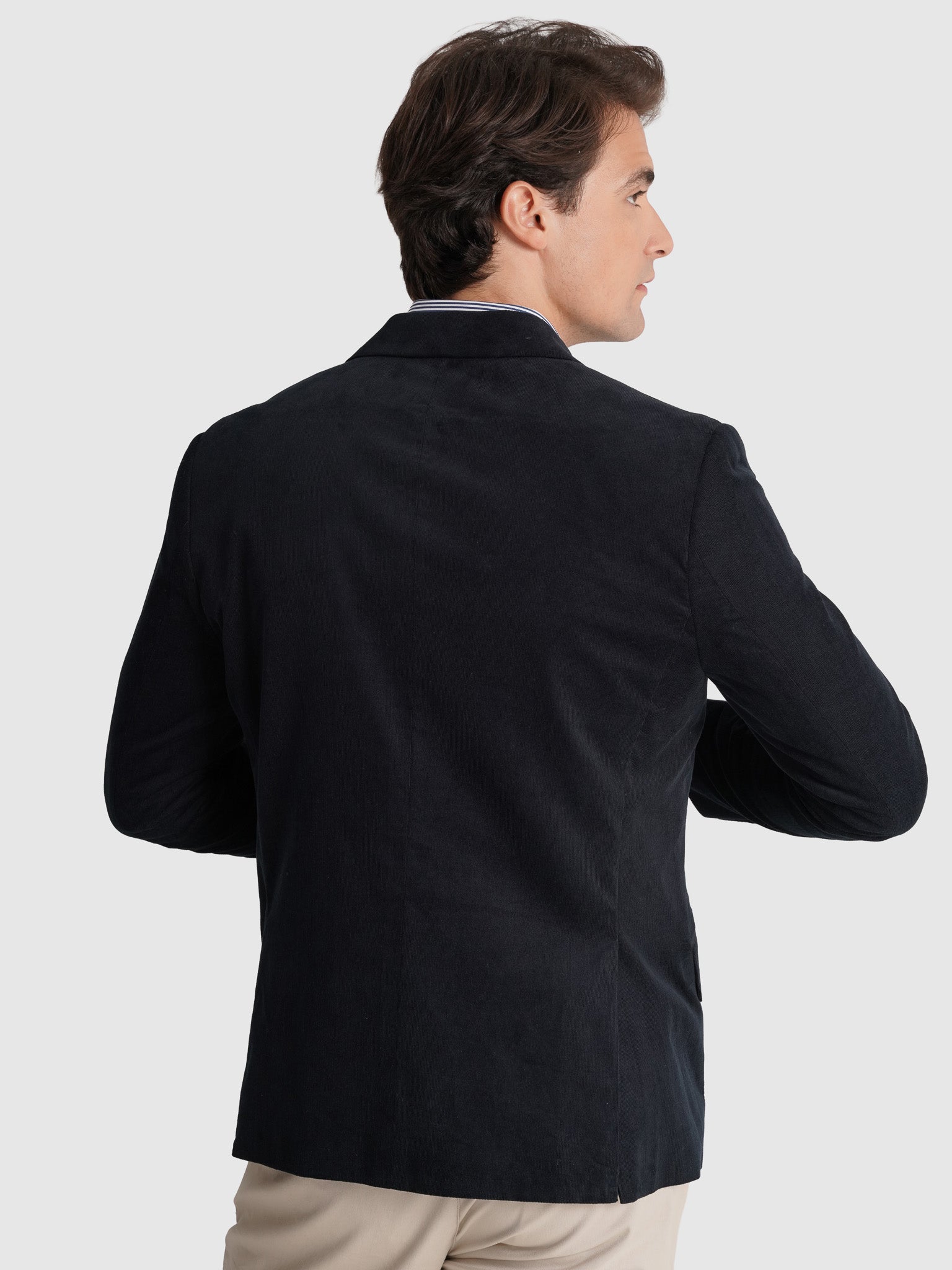 Blazer Algodão Azul Manga Comprida Regular Fit Mr. Blue