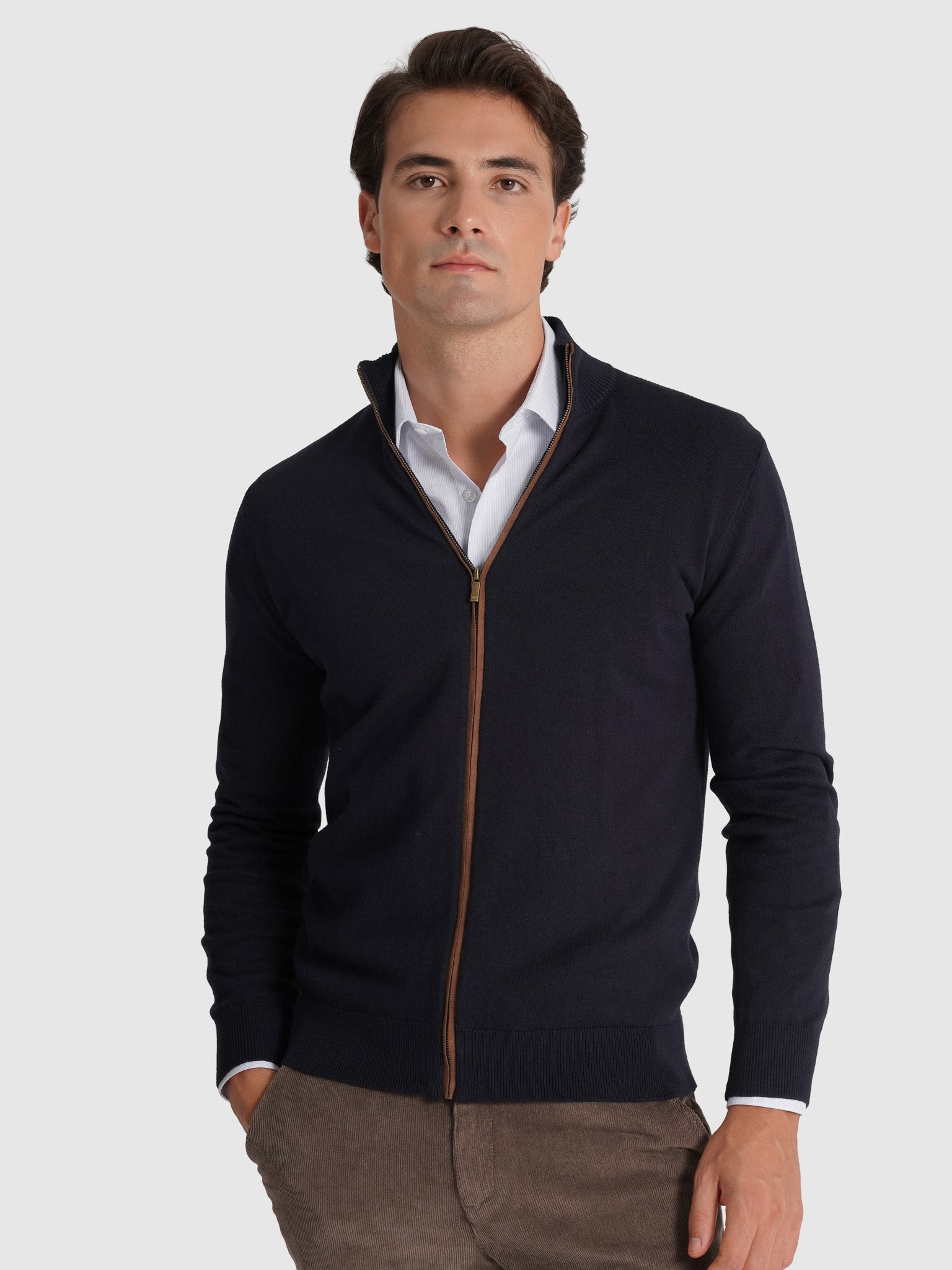 PULLOVER CAXEMIRA REGULAR FIT AZUL LISO MR. BLUE