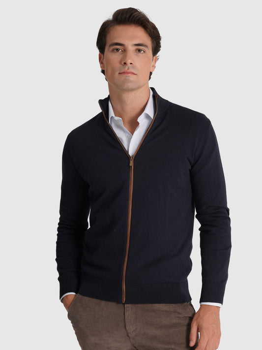 PULLOVER CAXEMIRA REGULAR FIT AZUL LISO MR. BLUE