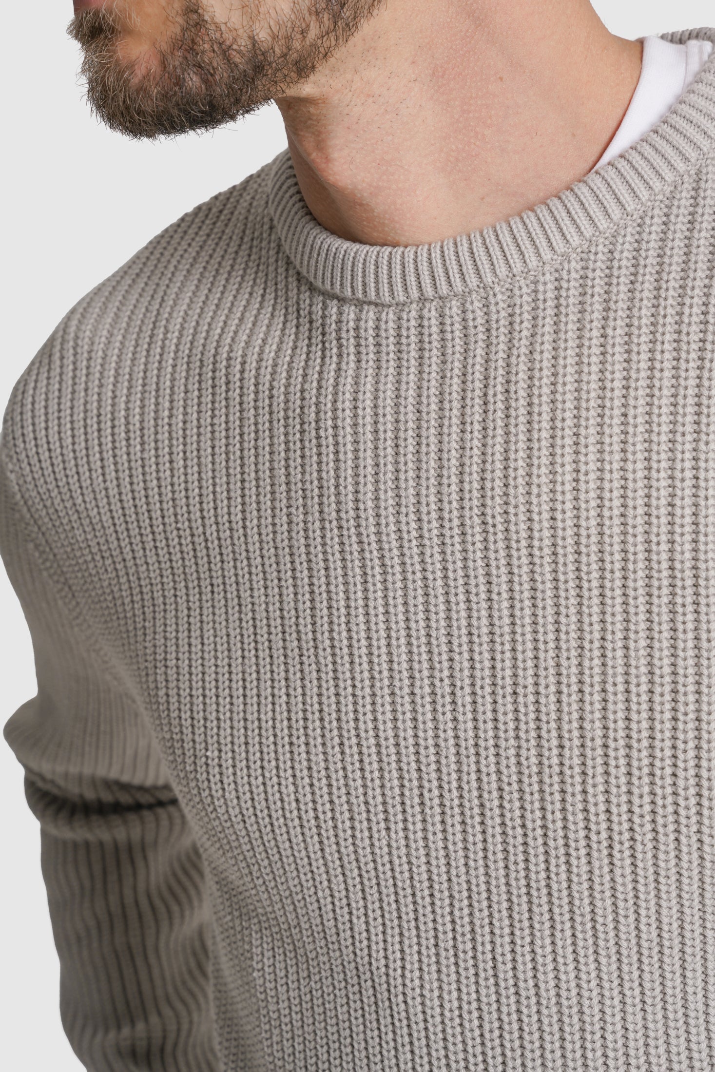 PULLOVER ALGODÃO REGULAR FIT CRU LISO MR. BLUE