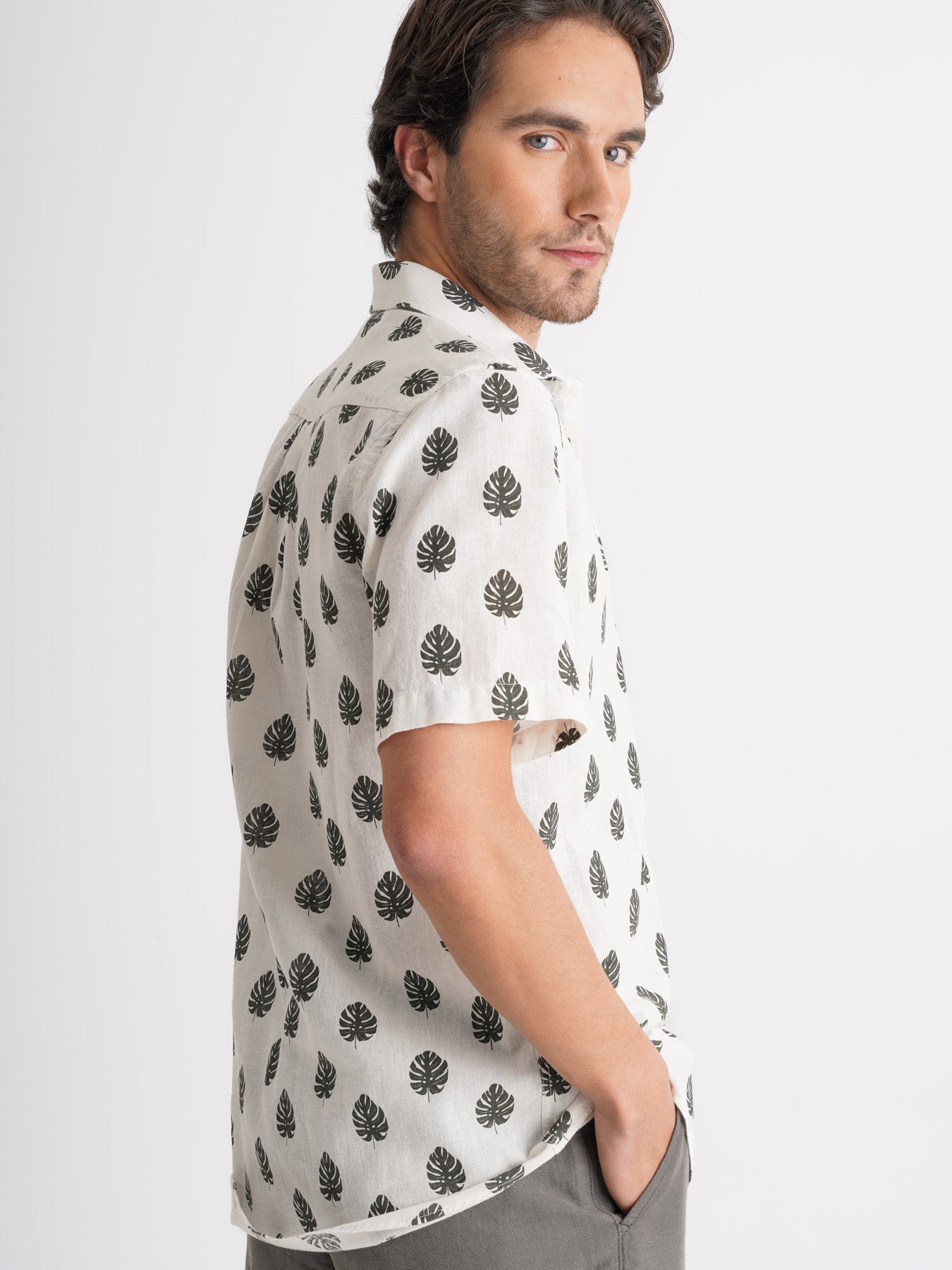 Regular Fit Gray Linen Shirt Mr. Blue