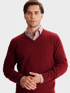 JERSEY GRUESO ROJO CON CODERAS MR REGULAR FIT. AZUL