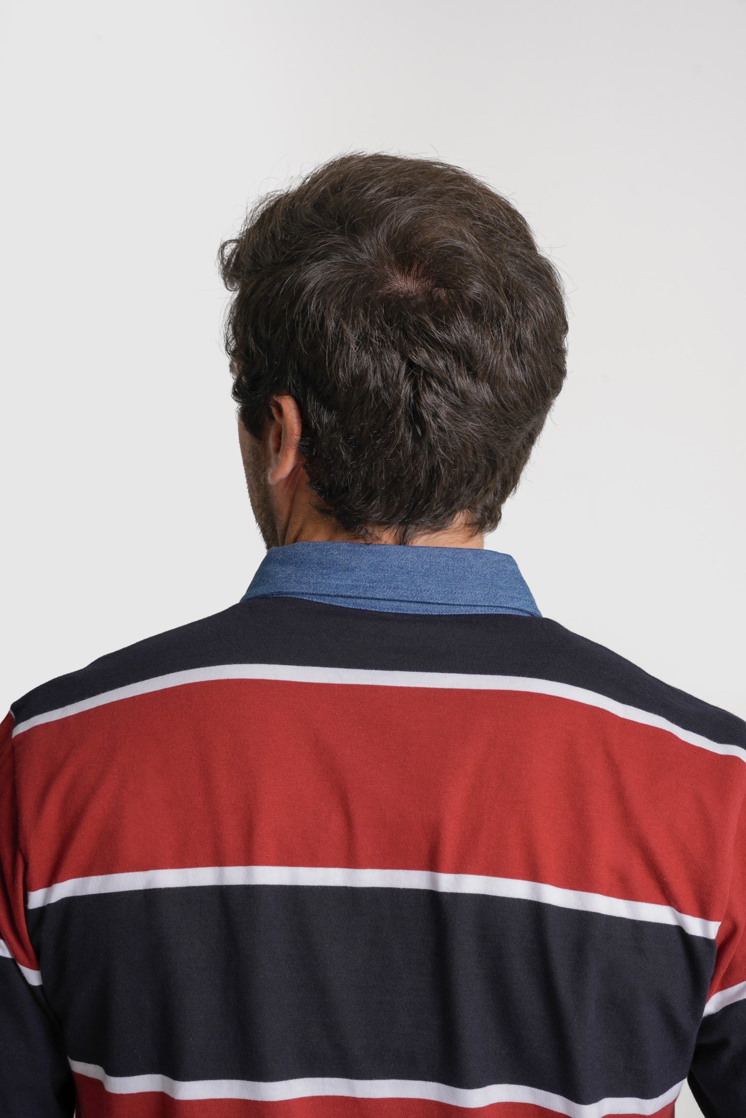 RUGBIE ALGODÃO REGULAR FIT AZUL RISCAS MR. BLUE