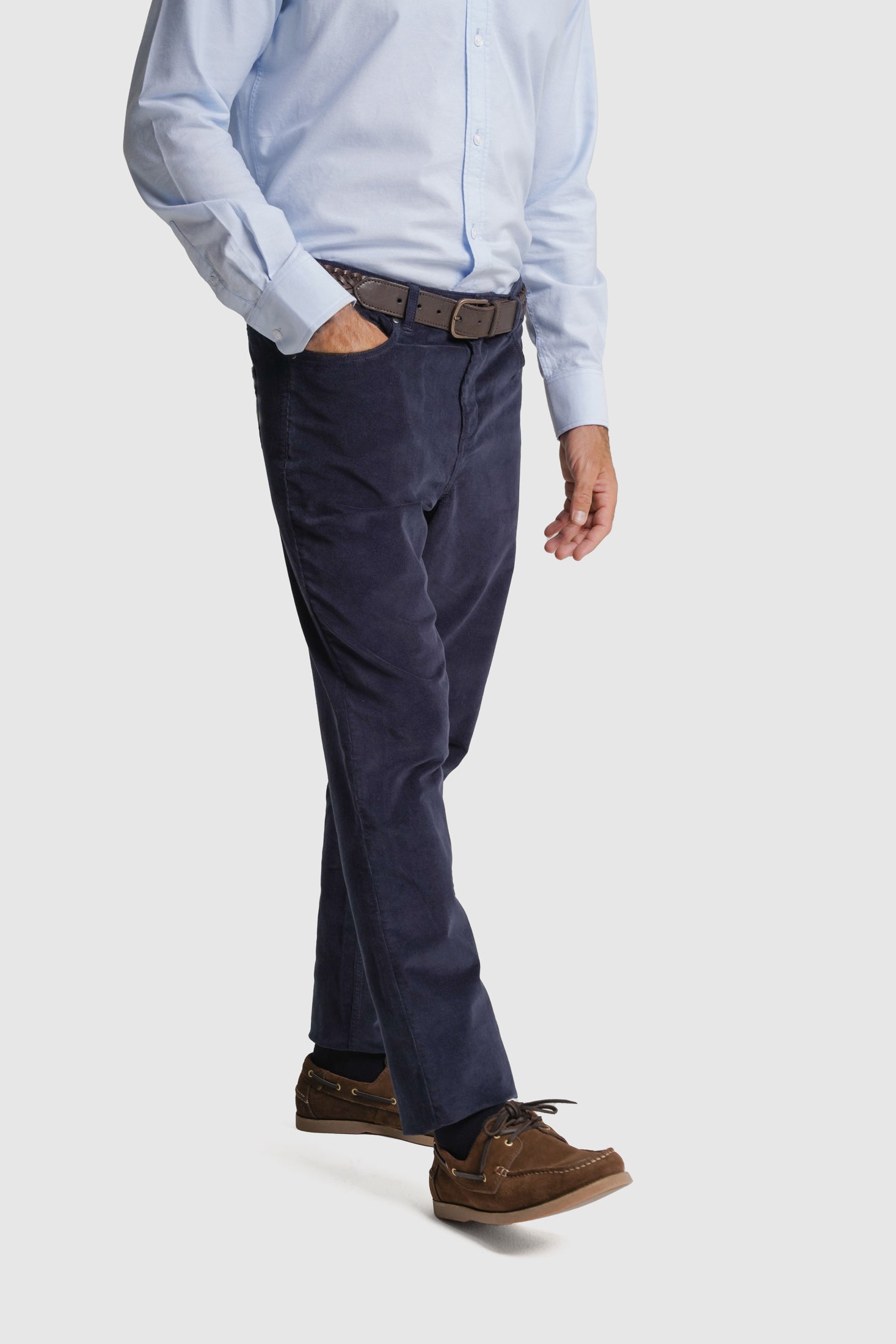CALÇAS ALGODÃO SLIM FIT AZUIS LISAS MR. BLUE