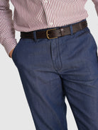 CALÇAS GANGA AZUIS REGULAR FIT MR. BLUE