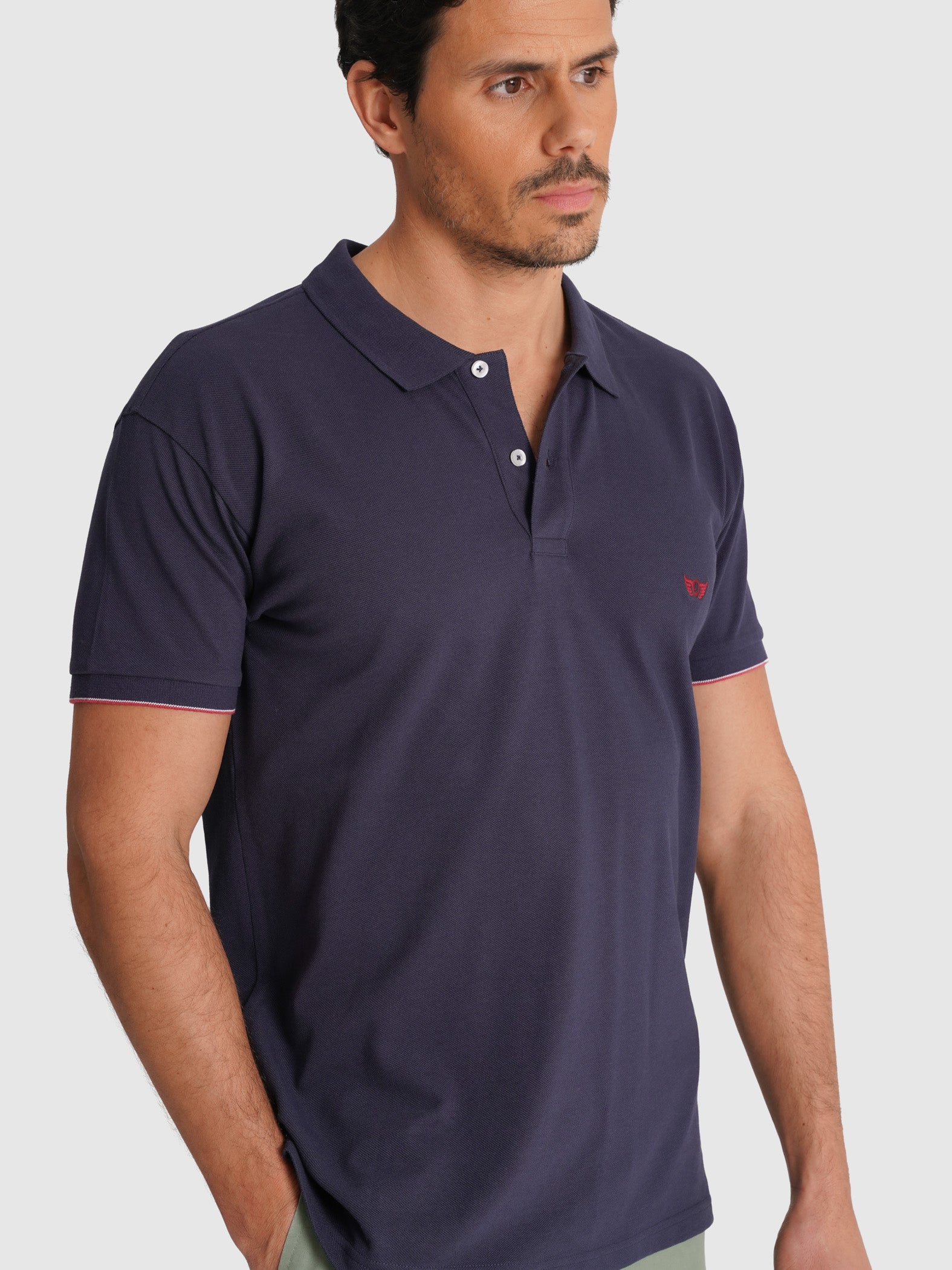 POLO PIQUET AZUL MANGA CURTA REGULAR FIT MR. BLUE