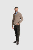 CARDIGAN LÃ REGULAR FIT BEGE LISO MR. BLUE