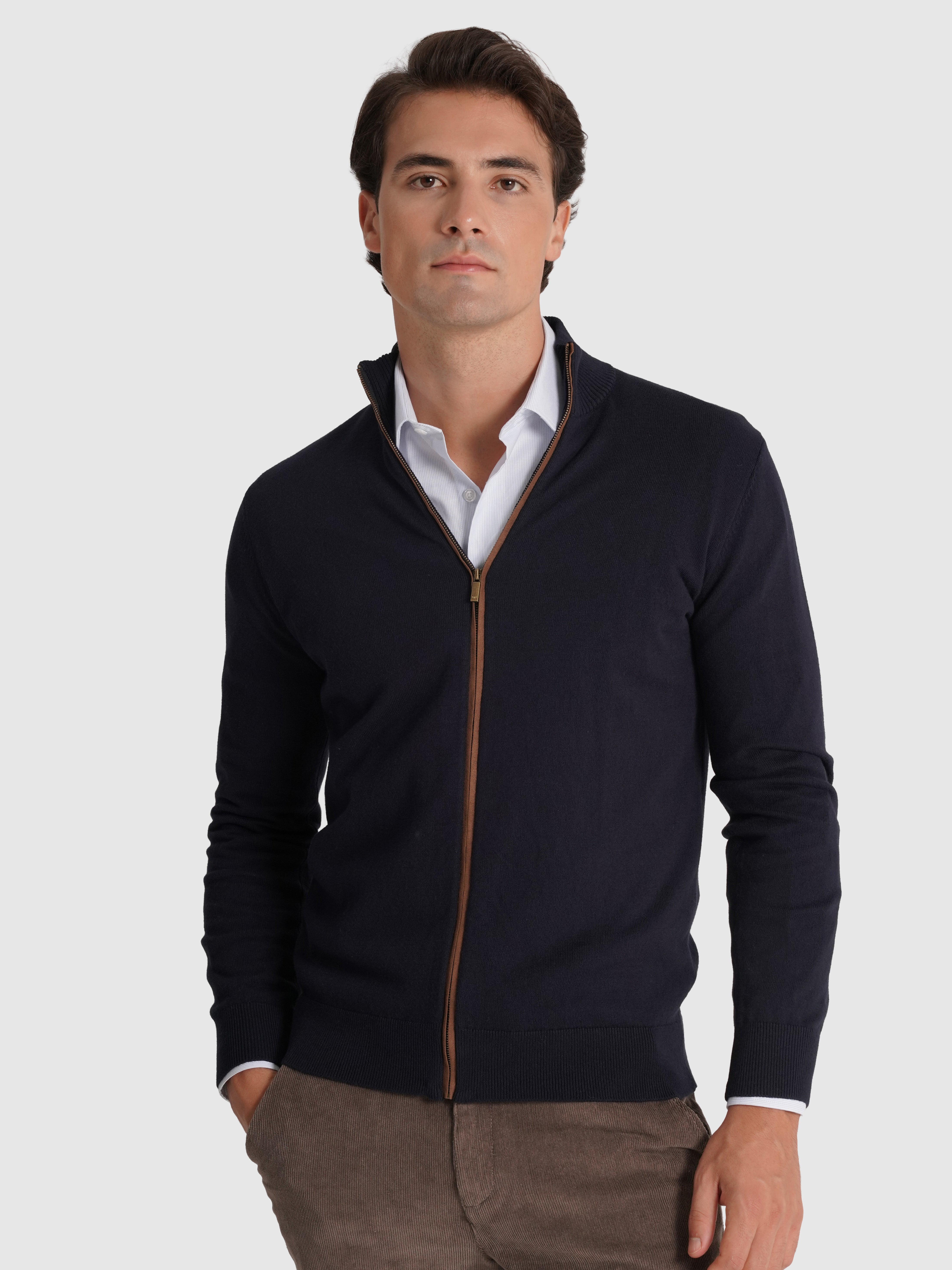 Pullover Caxemira Azul Manga Comprida Regular Fit Mr. Blue