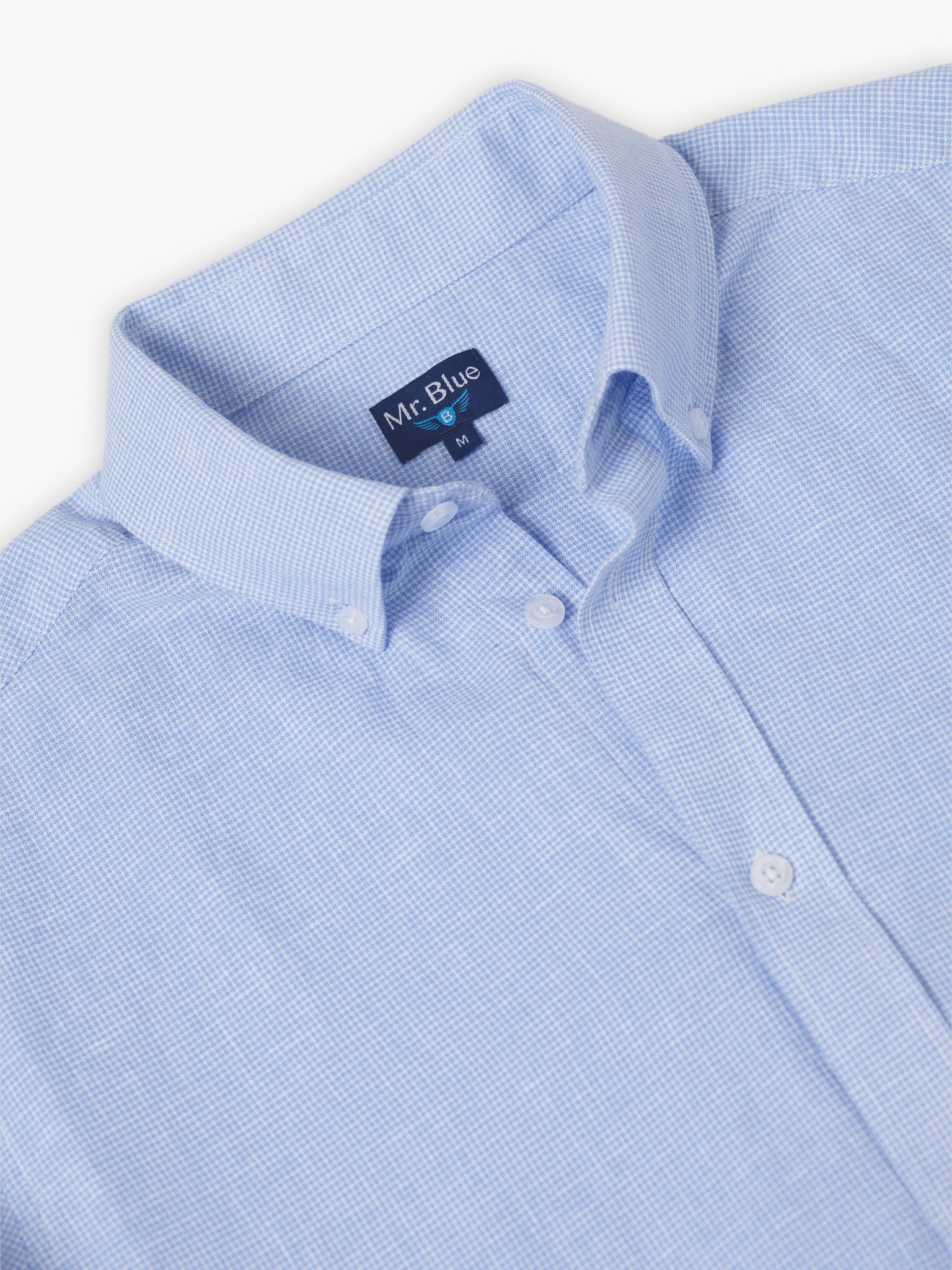 BLUE LONG SLEEVE REGULAR FIT MR SHIRT. BLUE