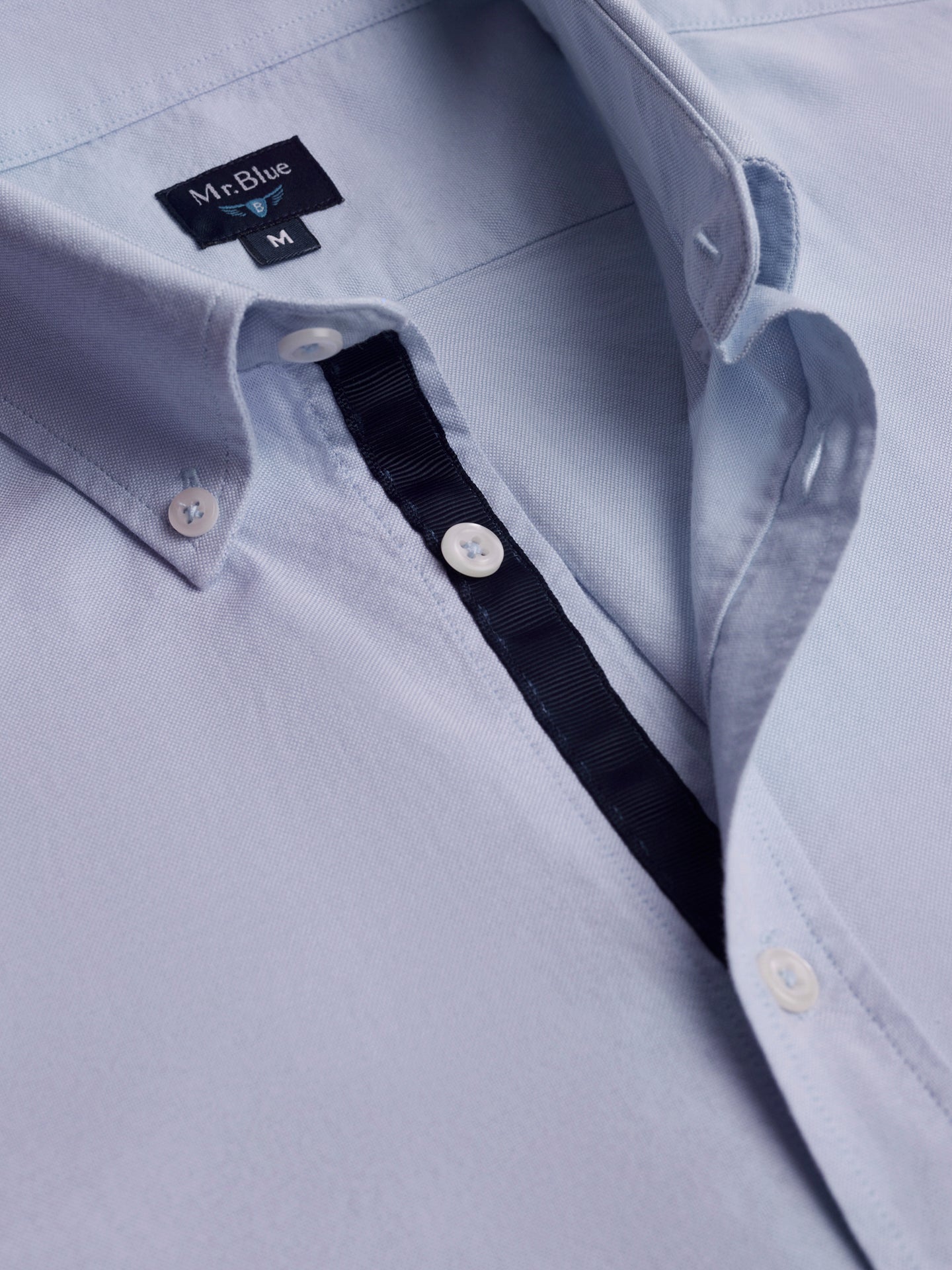 CAMISA ALGODÓN AZUL MANGA LARGA REGULAR FIT MR. AZUL