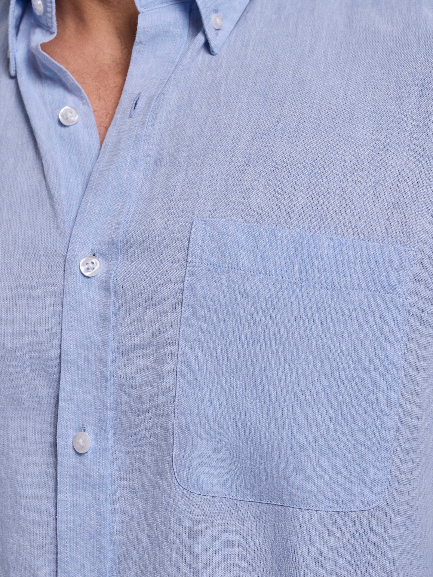 BLUE LINEN SHIRT LONG SLEEVE REGULAR FIT MR. BLUE
