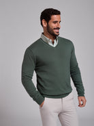 PULLOVER ALGODÃO VERDE MANGA COMPRIDA REGULAR FIT MR. BLUE