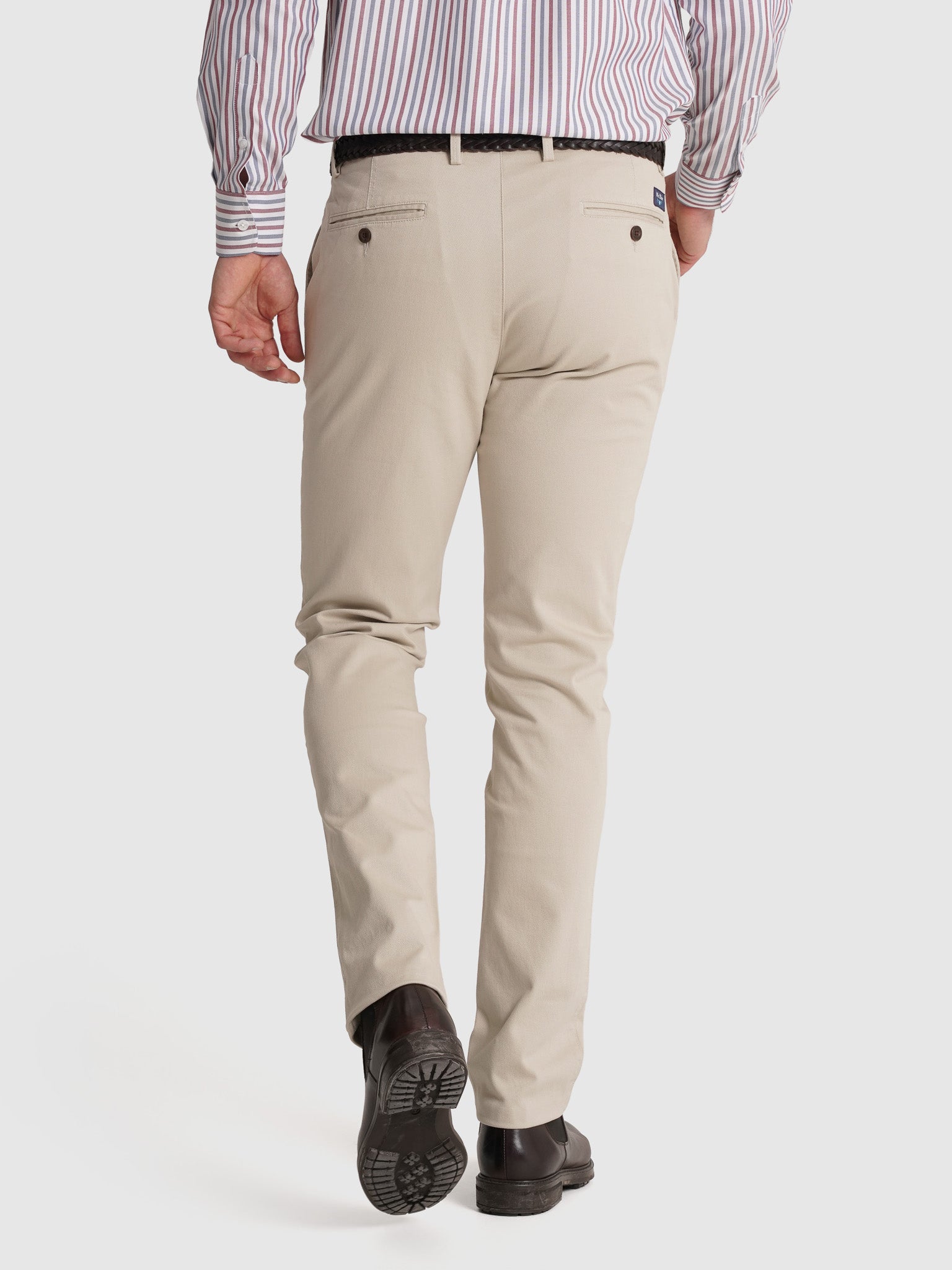 Calça Algodão Beges Slim Fit Mr. Blue