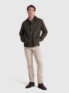 SOBRETUDO ALGODÃO REGULAR FIT VERDE LISO MR. BLUE