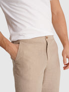 CALÇAS BEGES REGULAR FIT MARK BELLUCCI