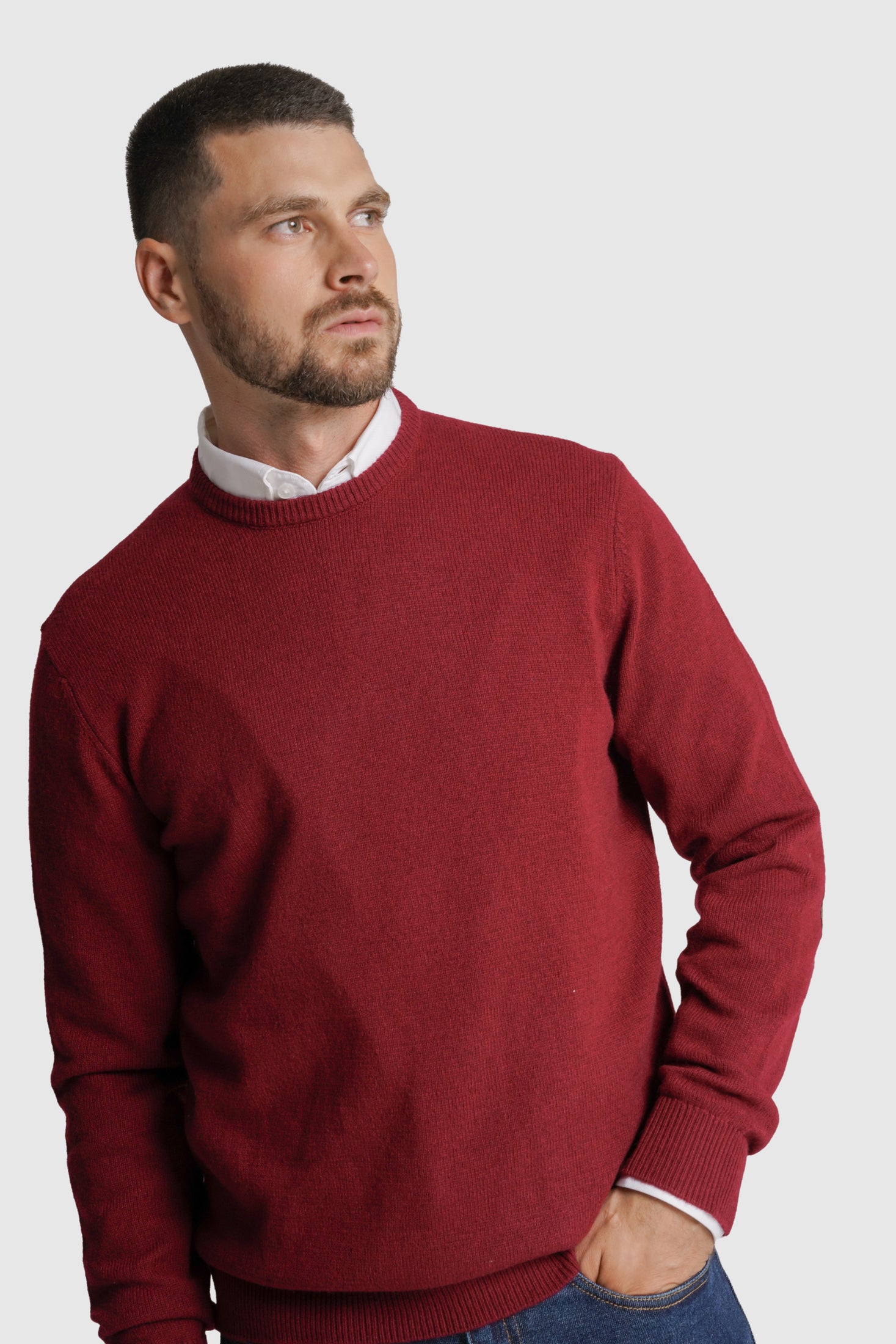 PULLOVER LÃ REGULAR FIT VERMELHO LISO MR. BLUE