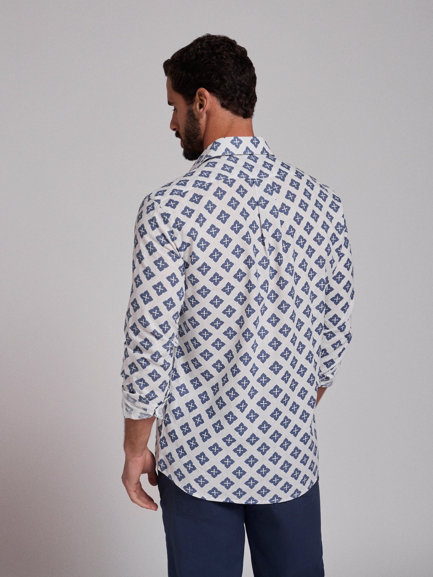 BLUE LINEN SHIRT LONG SLEEVE REGULAR FIT MR. BLUE