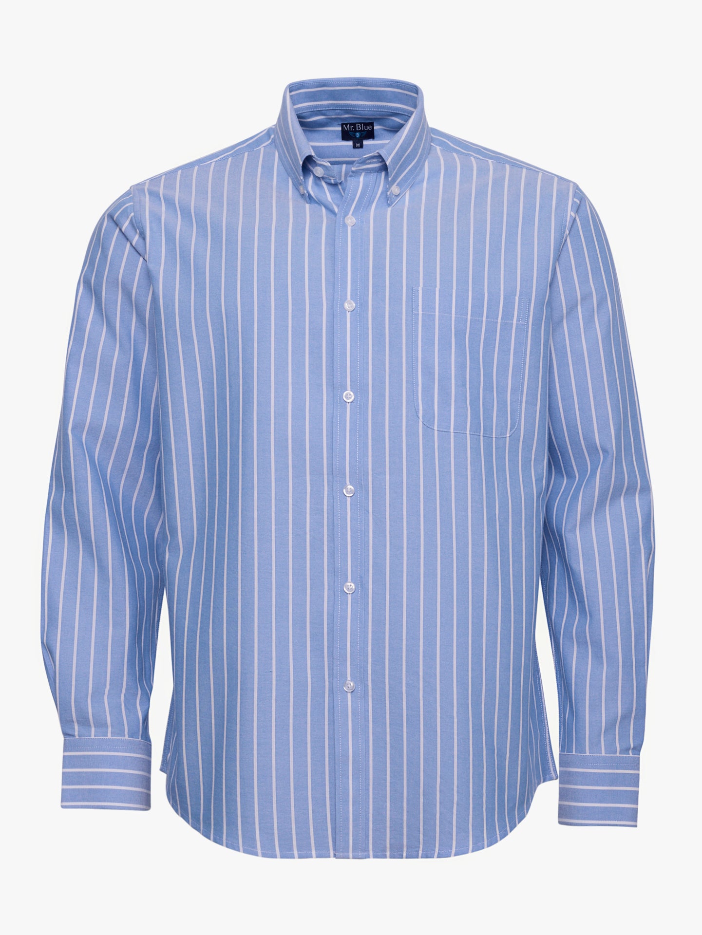 CAMISA ALGODÓN AZUL MANGA LARGA REGULAR FIT MR. AZUL