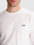 T-SHIRT ALGODÃO BRANCA MANGA COMPRIDA REGULAR FIT MR. BLUE
