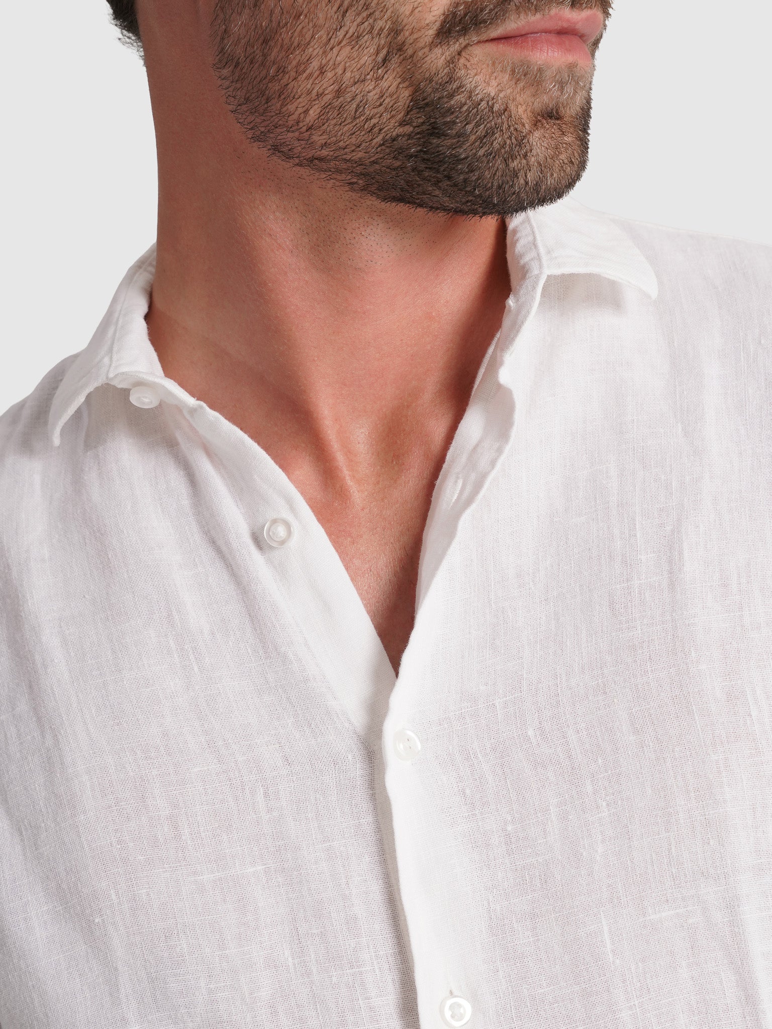 CAMISA LINHO TAILORED FIT BRANCA LISA MARK BELLUCCI