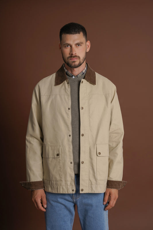 SOBRETUDO ALGODÃO REGULAR FIT CRU LISO MR. BLUE