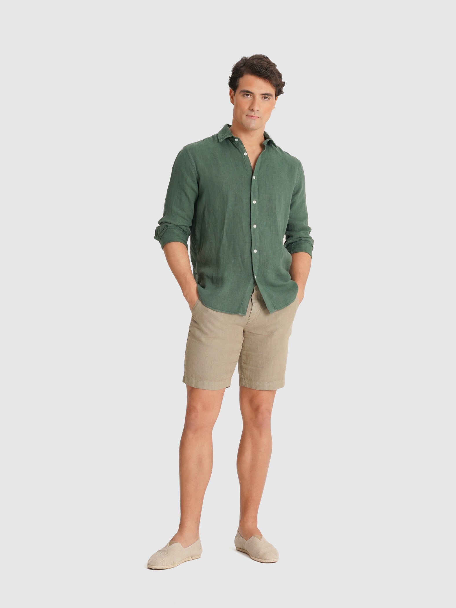 CAMISA REGULAR FIT MANGA LARGA VERDE MARK BELLUCCI