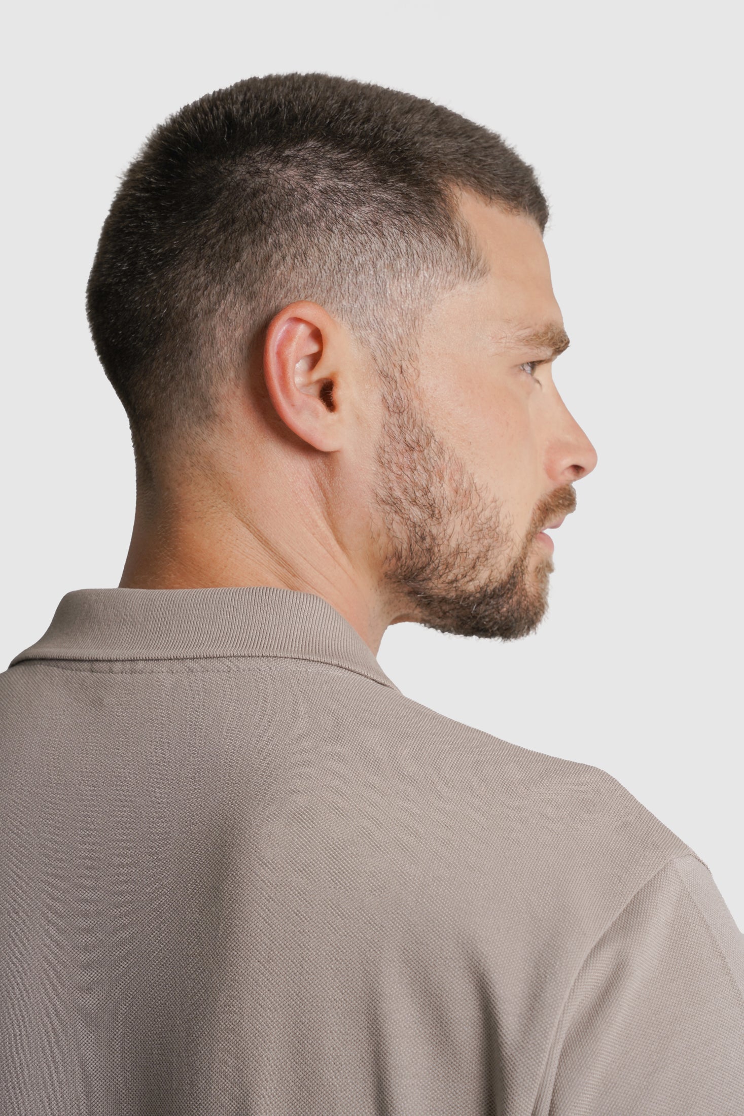 POLO MANGA COMPRIDA ALGODÃO REGULAR FIT CAMEL LISO MR. BLUE