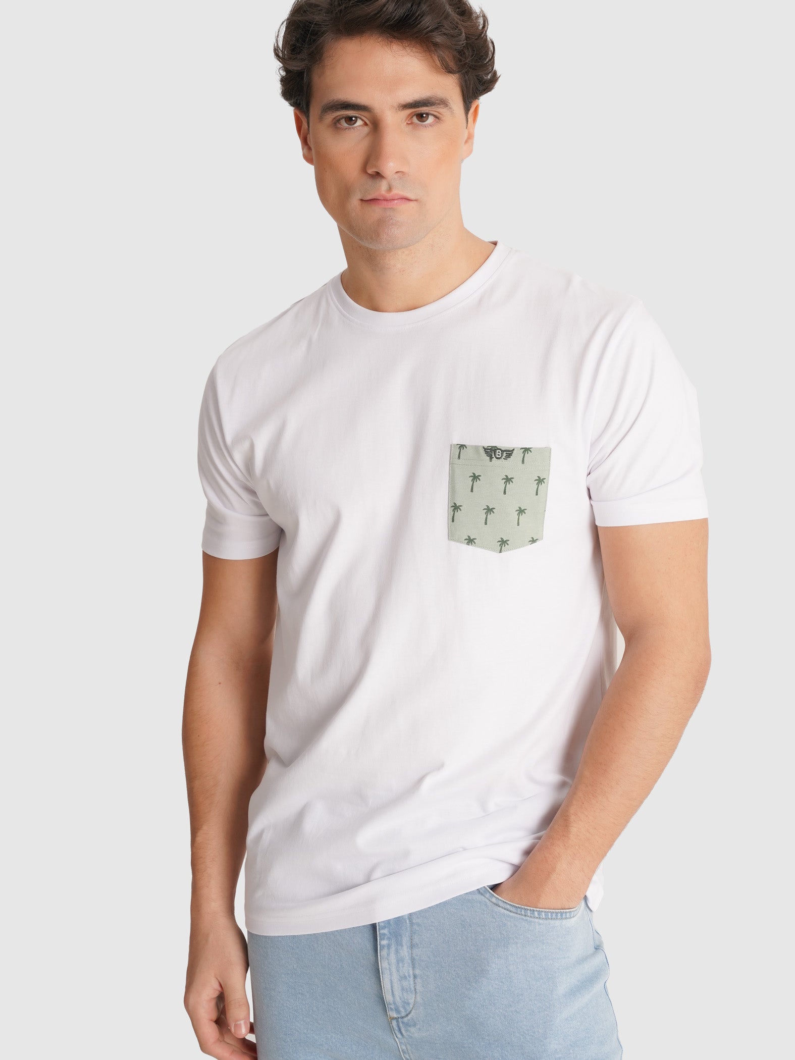 T-SHIRT BRANCA MANGA CURTA REGULAR FIT MR. BLUE