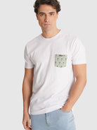 T-SHIRT BRANCA MANGA CURTA REGULAR FIT MR. BLUE