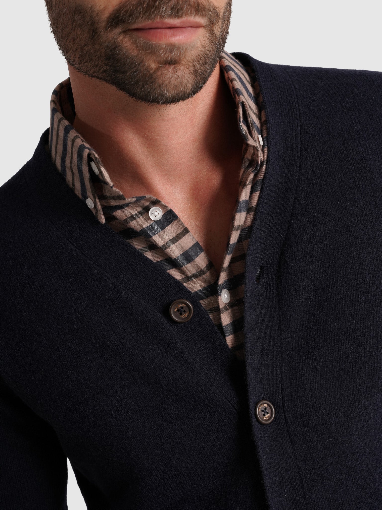 Pullover Lã Azul Manga Comprida Regular Fit Mr. Blue