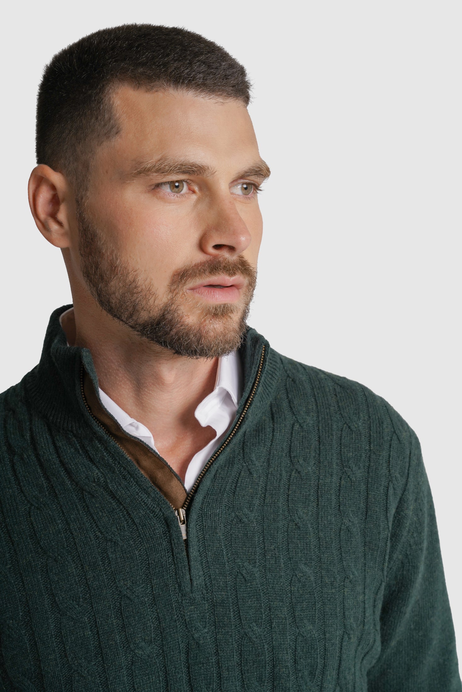 PULLOVER LÃ REGULAR FIT VERDE LISO MR. BLUE