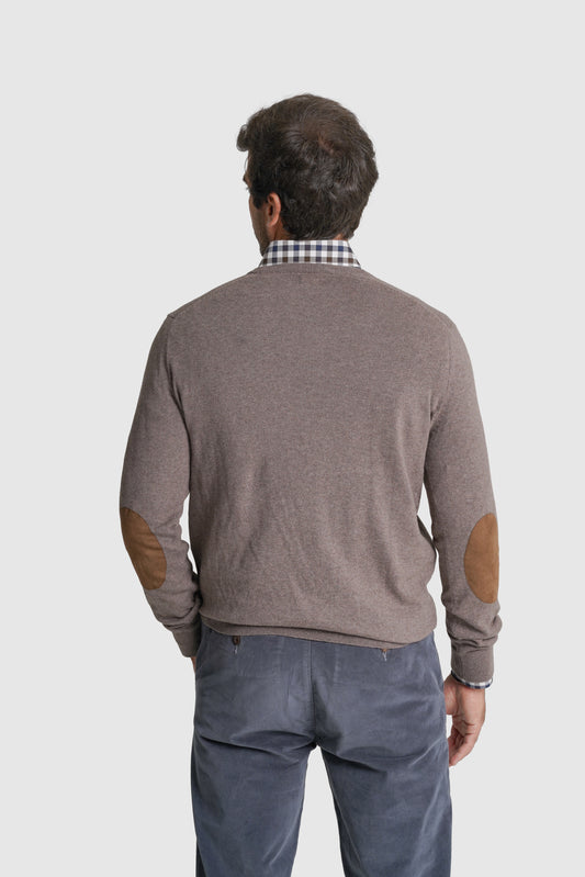 PULLOVER CAXEMIRA REGULAR FIT CASTANHO LISO MR. BLUE