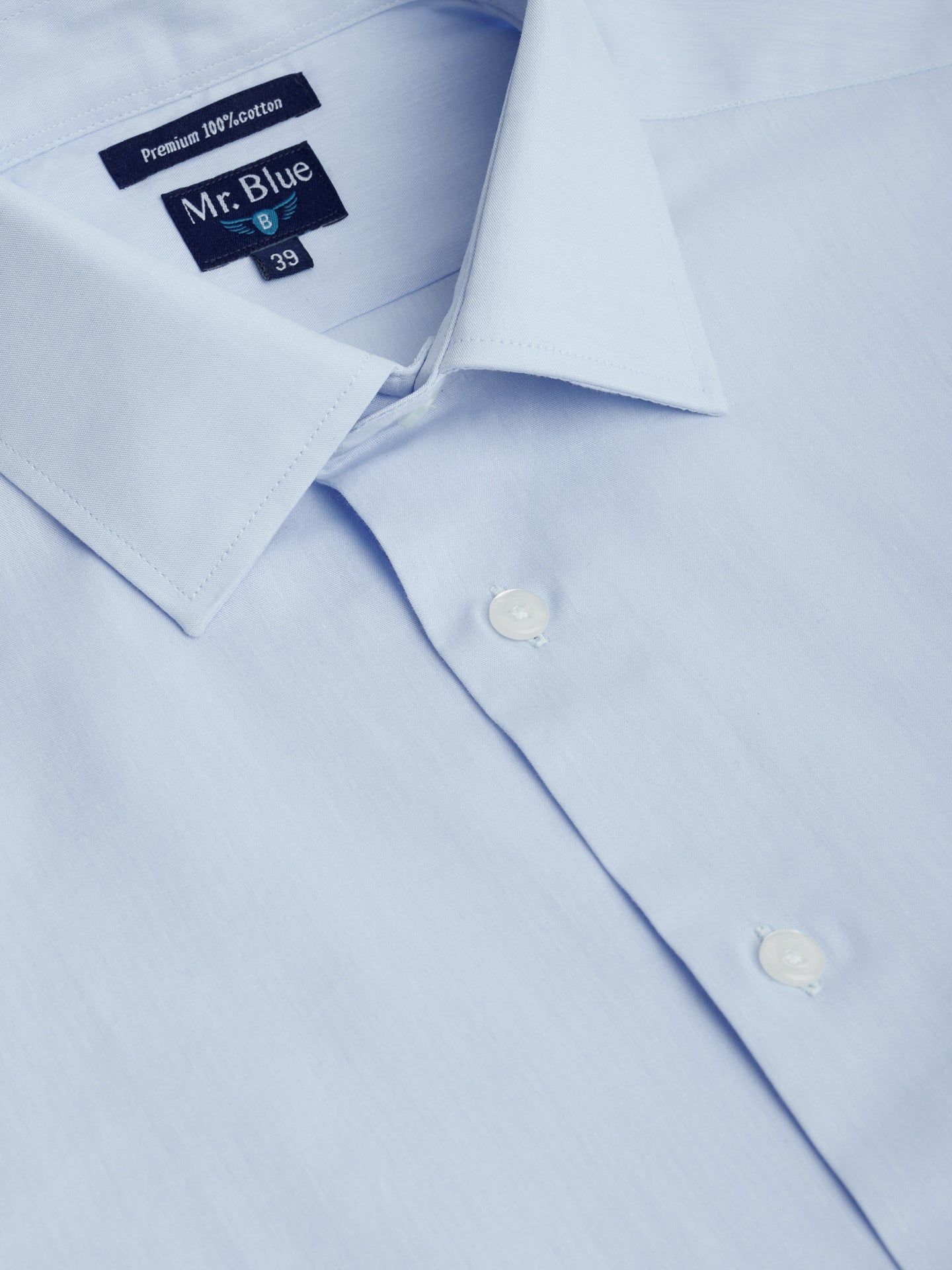 CAMISA POPELINE AZUL MANGA COMPRIDA CLASSIC FIT MR. BLUE