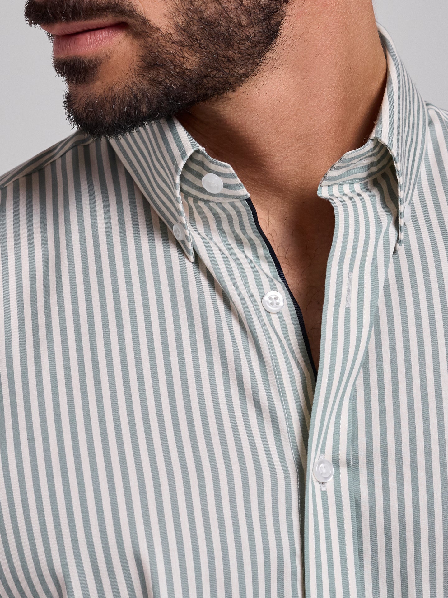 GREEN COTTON SHIRT LONG SLEEVE REGULAR FIT MR. BLUE
